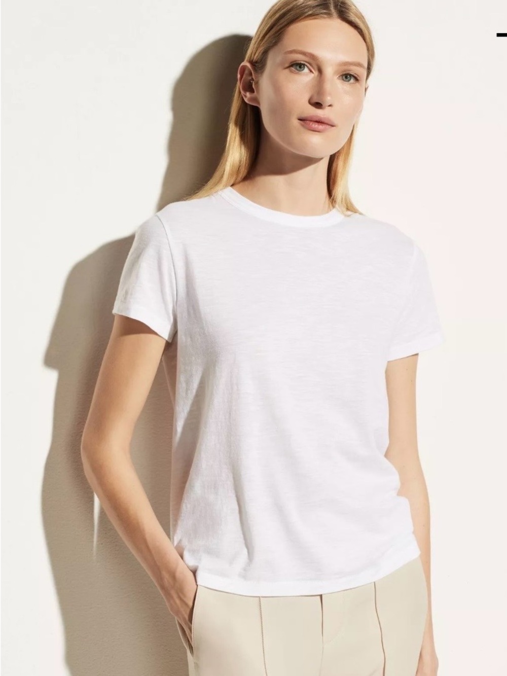 Vince White Short Sleeve Crewneck Tee